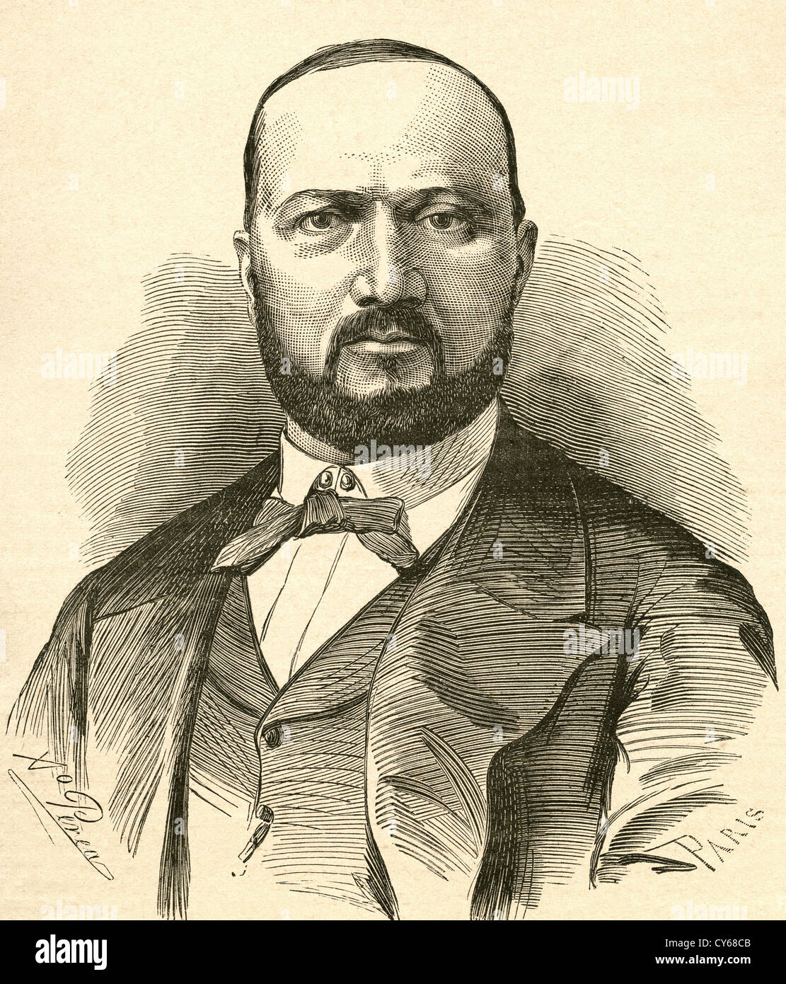 Enrico Tamberlick, or Tamberlik, 1820 –1889. Italian tenor. Stock Photo