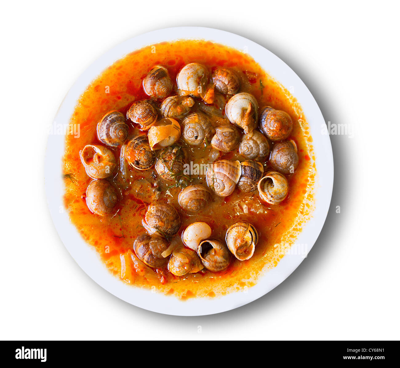 dish of snails prepared at spanish traditional mediterranean style Stock Photo
