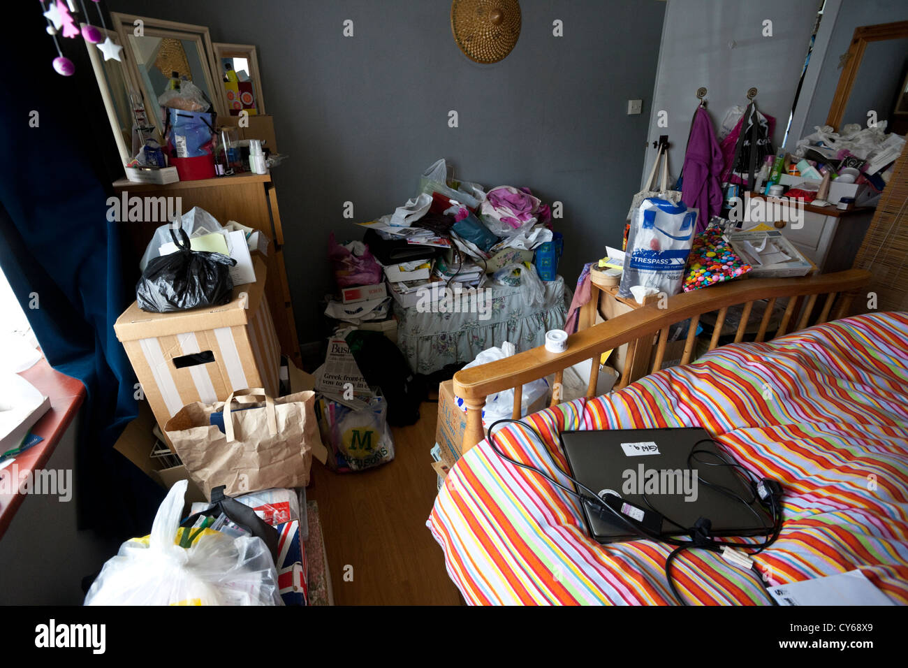 Hoarder S Bedroom London England Uk Stock Photo 51155169