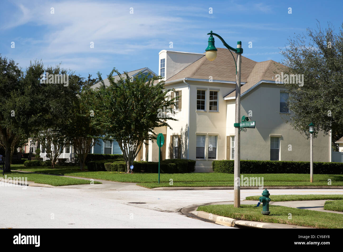 low density residential housing real estate in celebration avenue florida usa Stock Photo