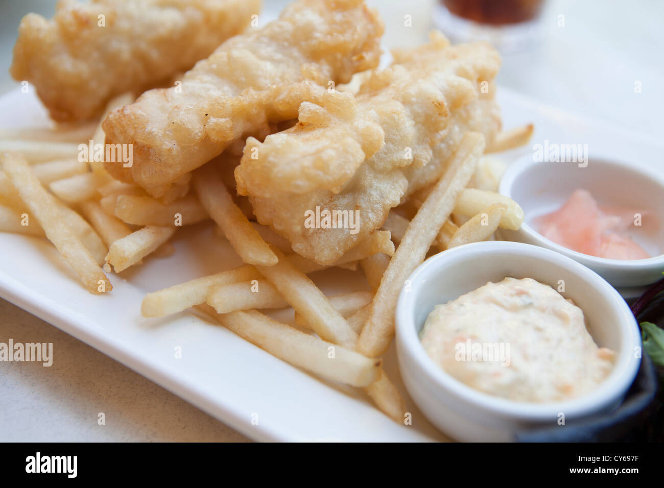 Tempura fish and chips from the Deck bar in Darwin, Northern Territory ...