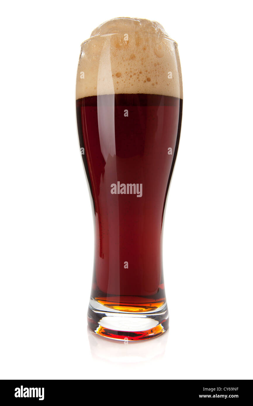 Dark beer glass. Isolated on white background Stock Photo Alamy