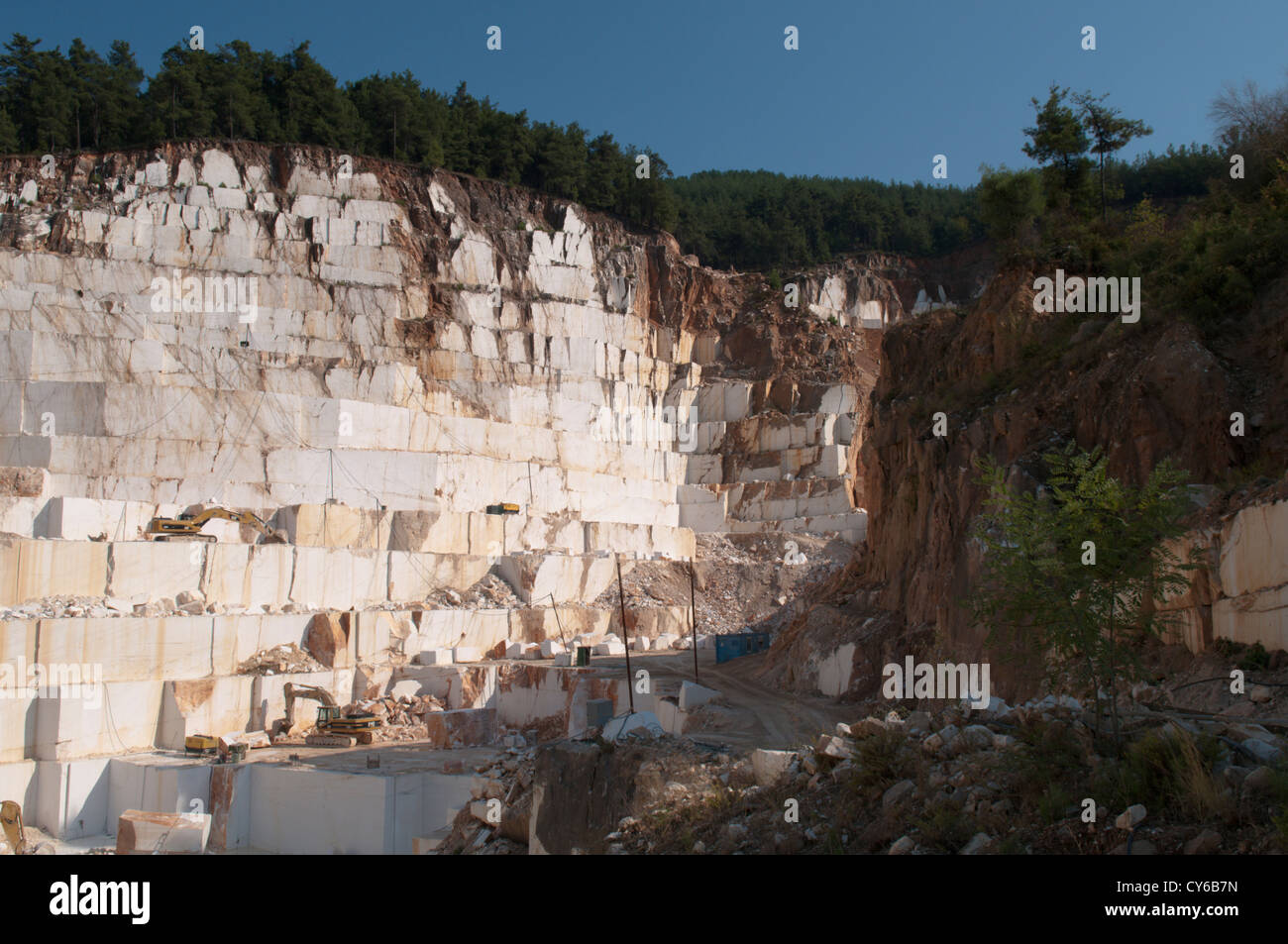 Thassos, Greece. Greek island. September. One of the marble quarries