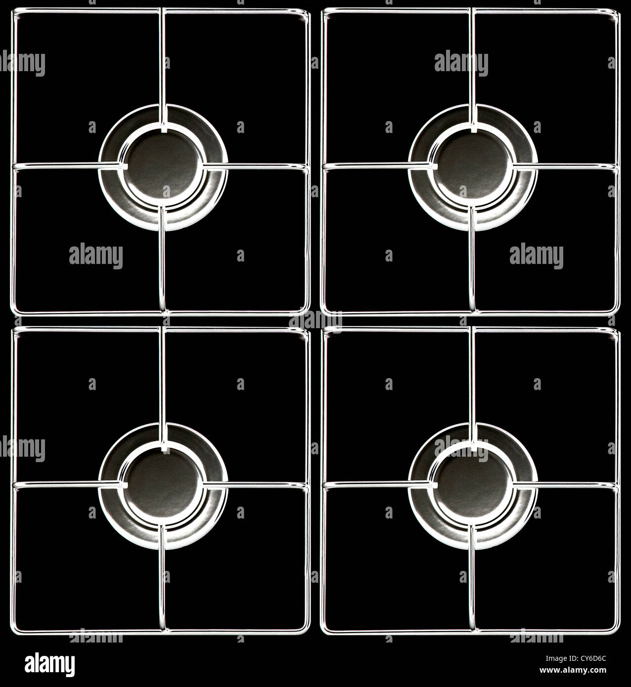 Stainless steel gas hob or stove Stock Photo Alamy