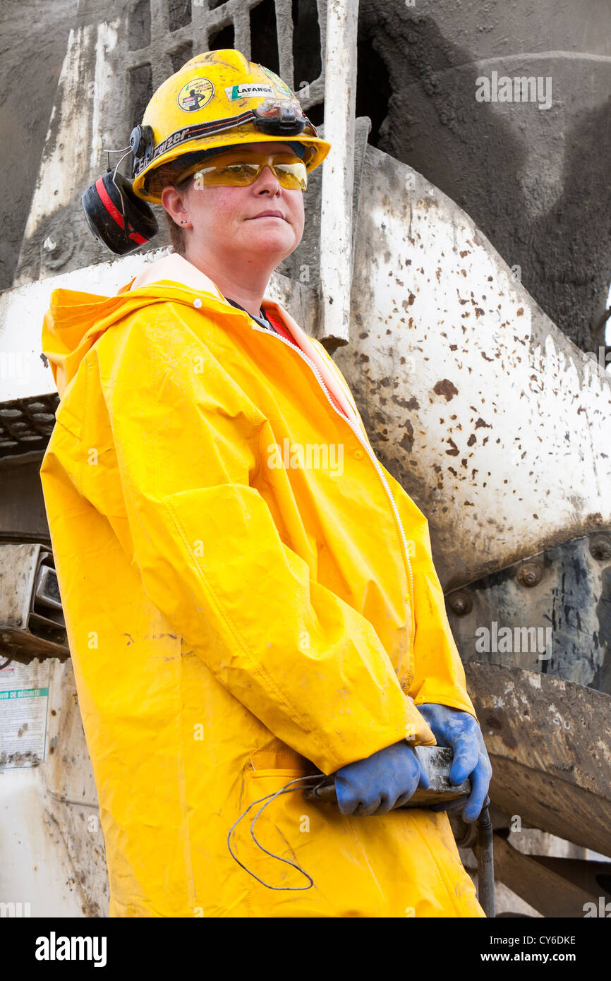 A female Construction worker building 