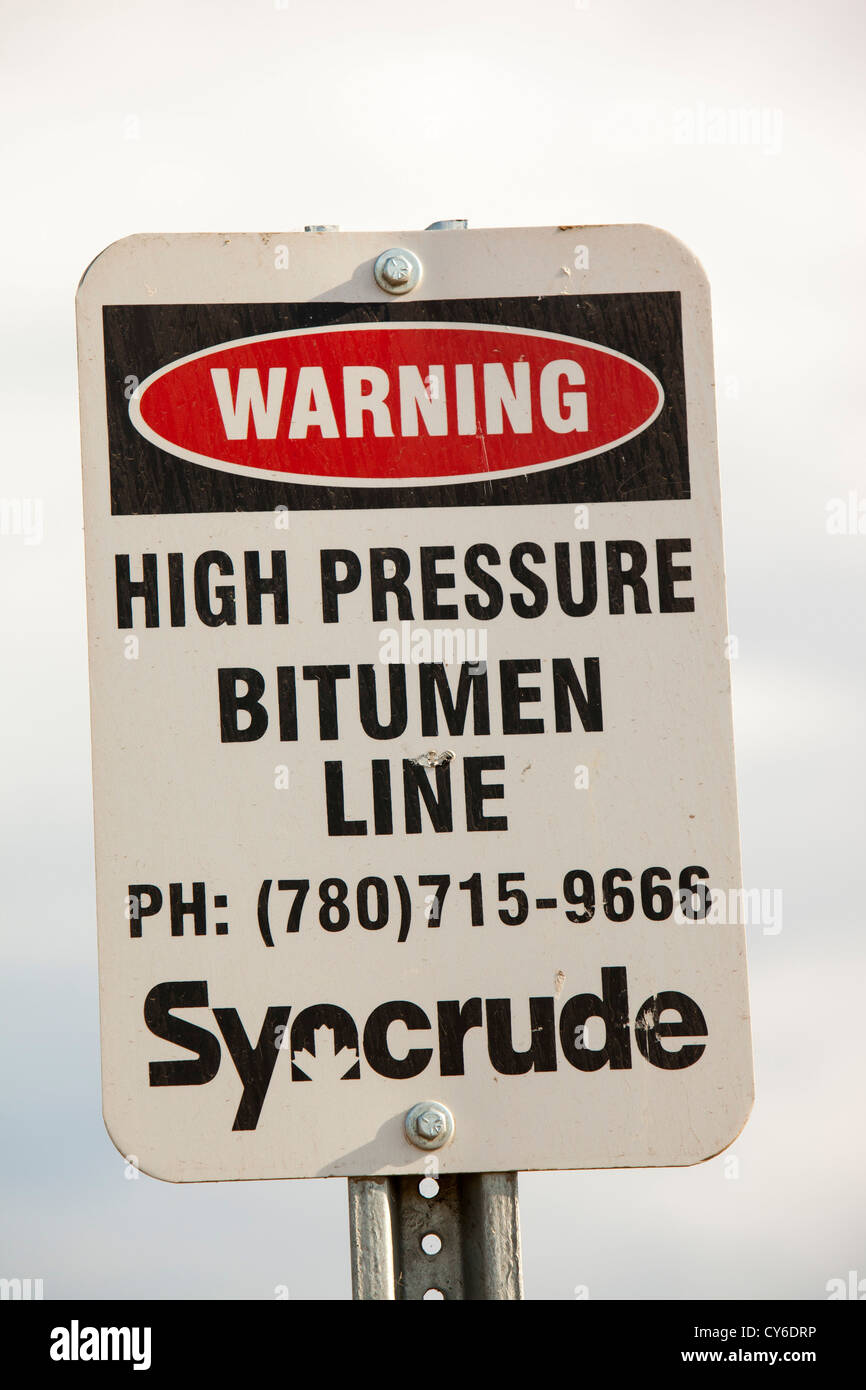 An oil pipeline north of Fort McMurray in the heart of the Canadian tar sands Stock Photo Alamy