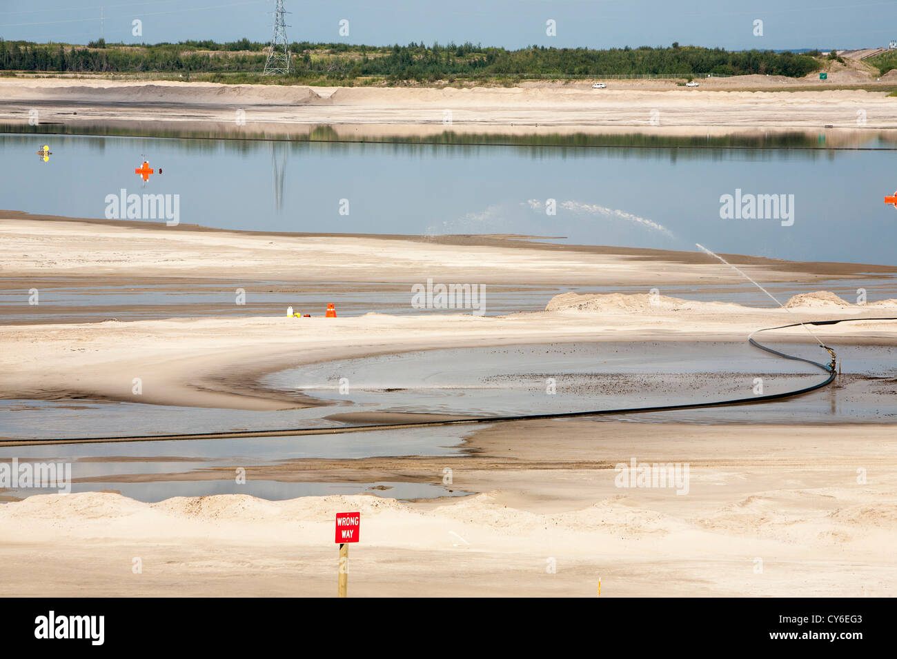 The tailings pond at the Syncrude mine north of Fort McMurray, Alberta