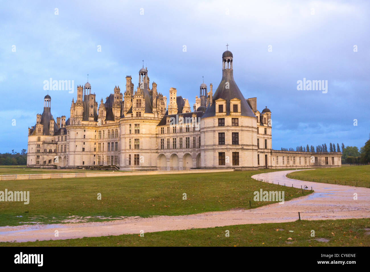 The royal Château de Chambord at Chambord, Loir-et-Cher, France Stock Photo