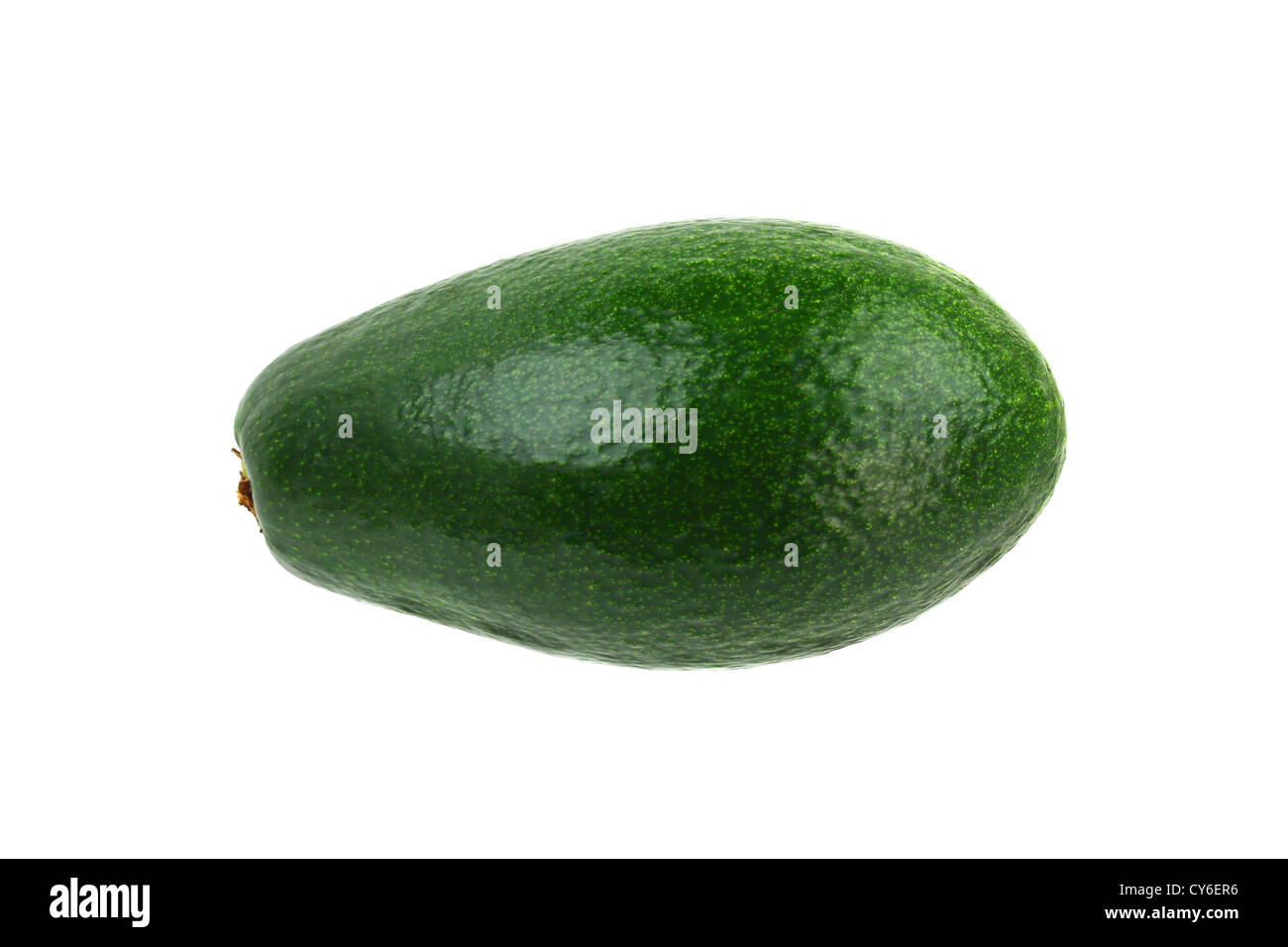 Green avocado isolated on white. Also known as alligator pear Stock Photo