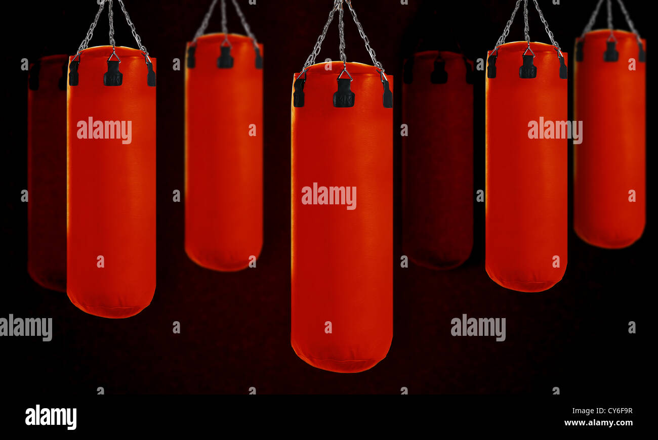 Red Punching bag for boxing or kick boxing sport Stock Photo Alamy