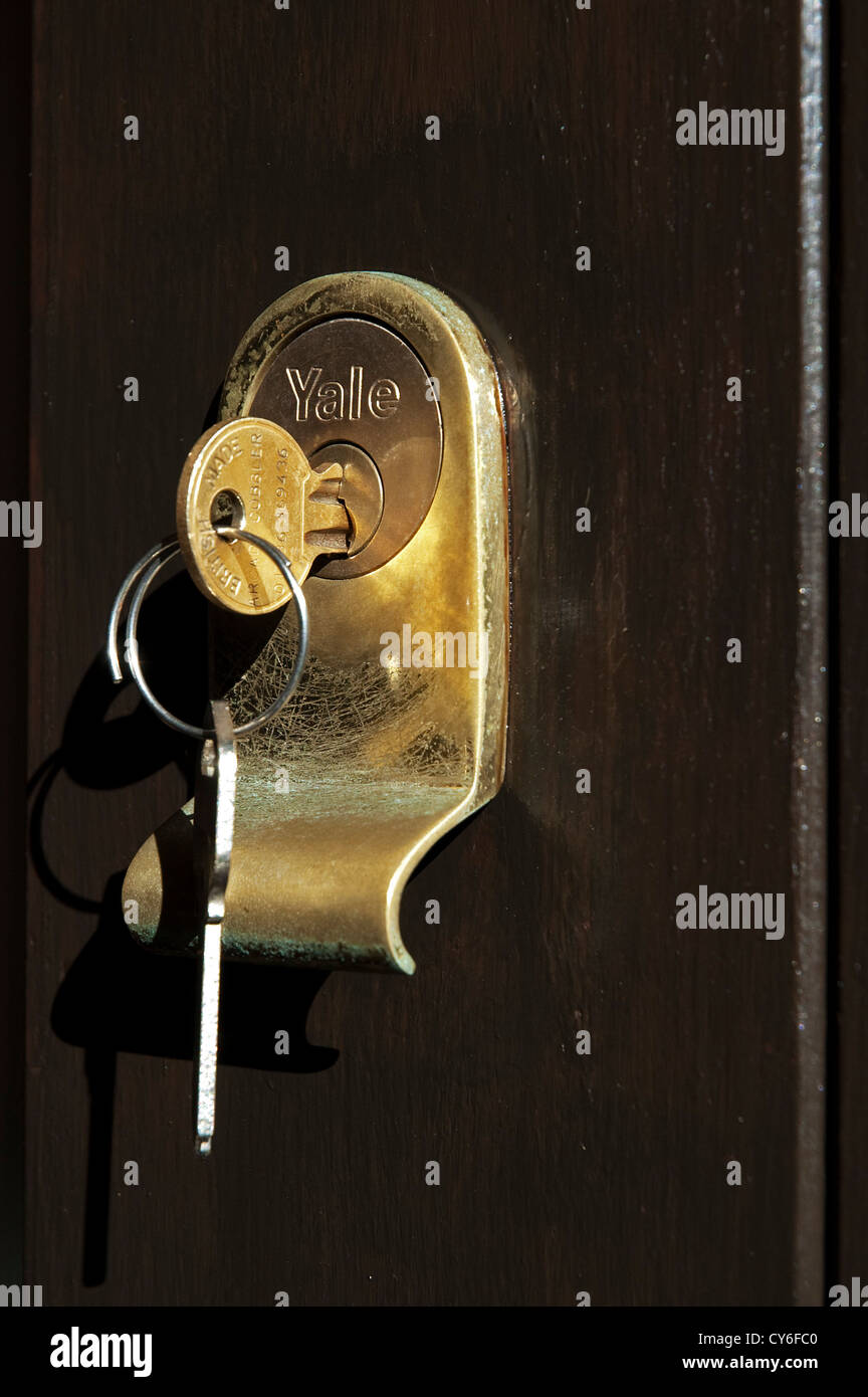 A key in a lock Stock Photo