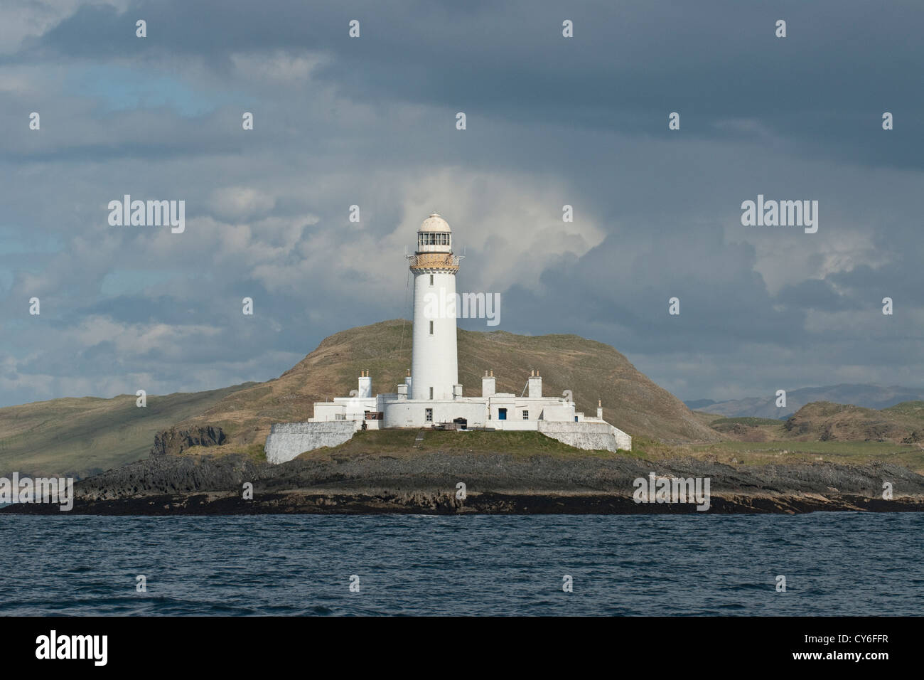 Lismore lighthouse at the entrance to Loch Linnhe Stock Photo