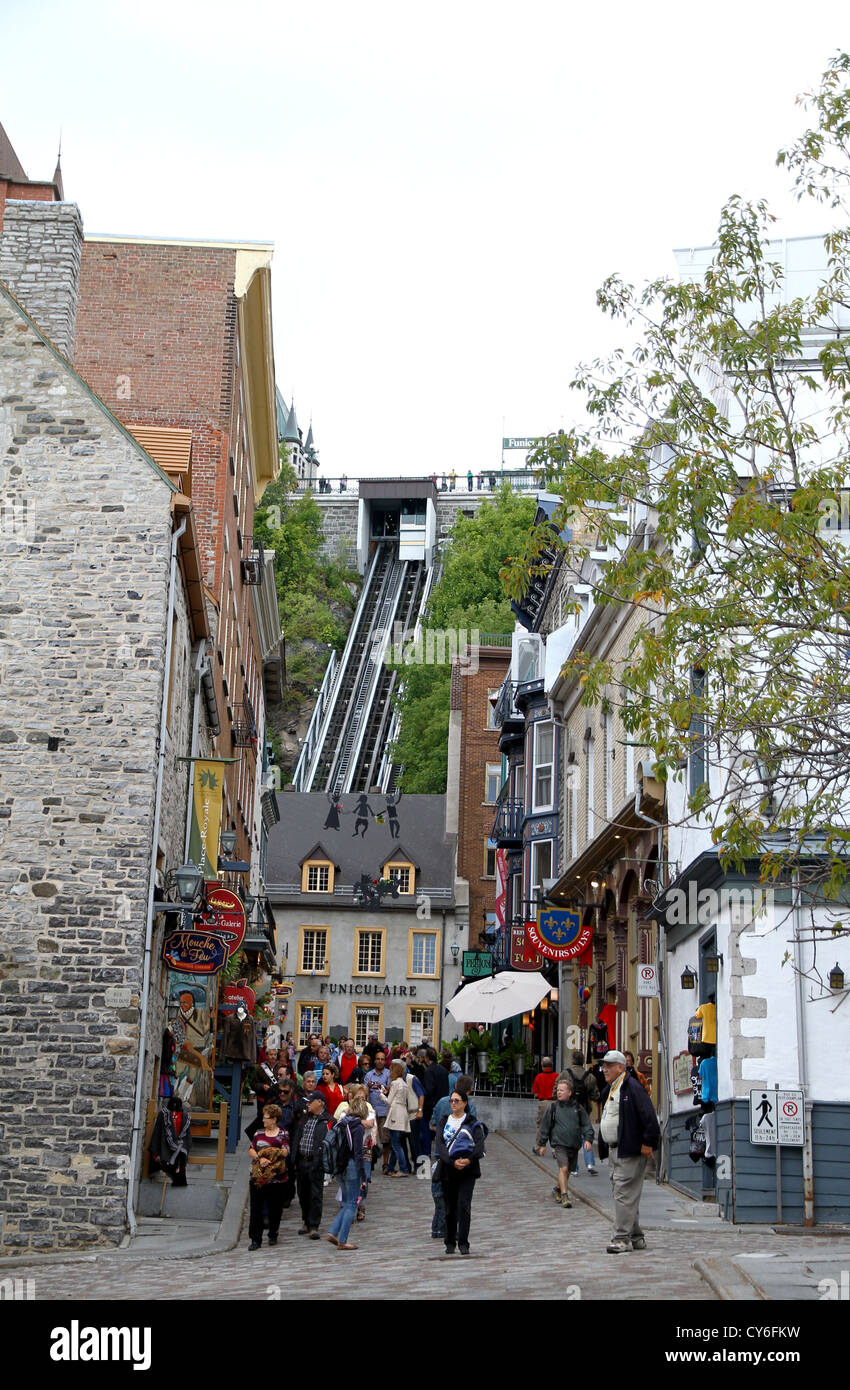 Quebec City Cable Car Stock Photo Alamy