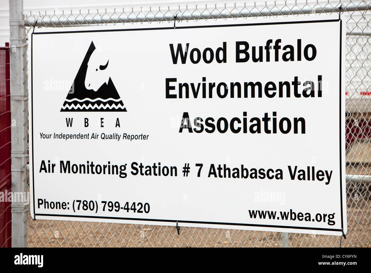 An air quality monitoring station in Fort McMurray, Alberta Canada, measuring pollution from the tar sands industry. Stock Photo