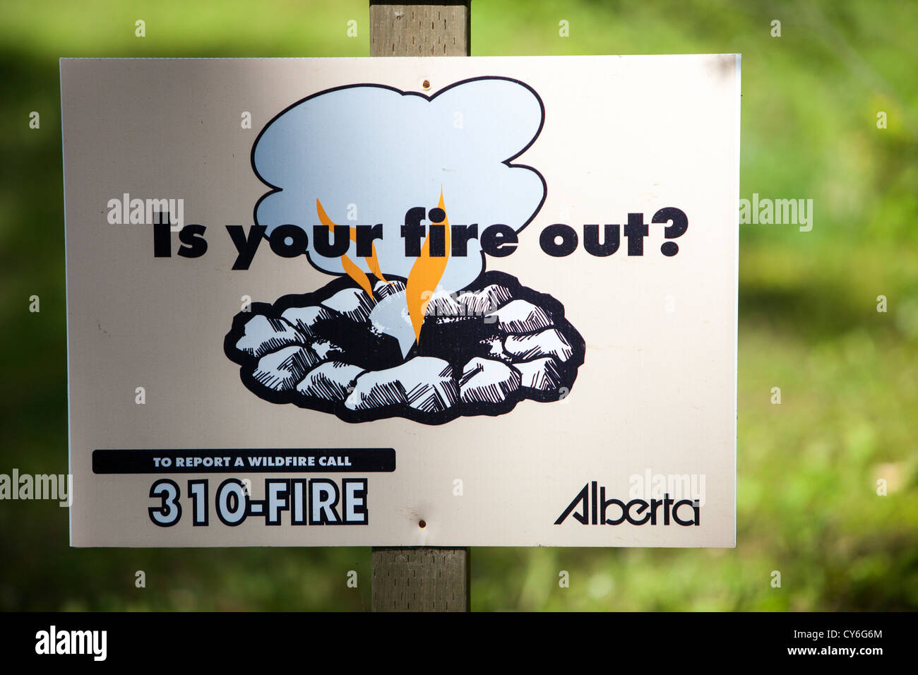 A fire warning sign in Alberta, Canada. Stock Photo