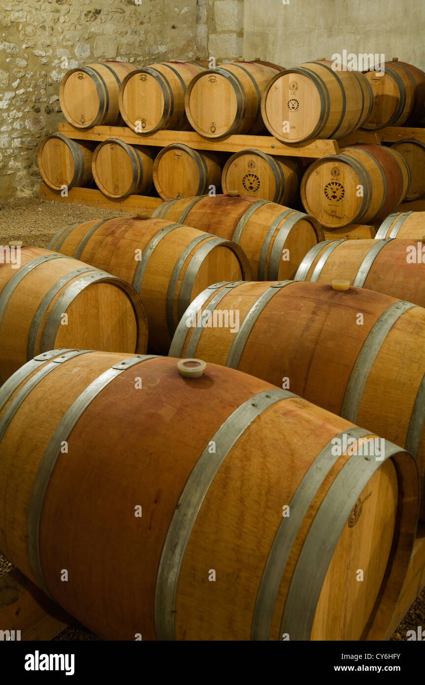 Wine cellar for processing the vendage on a French estate Stock Photo