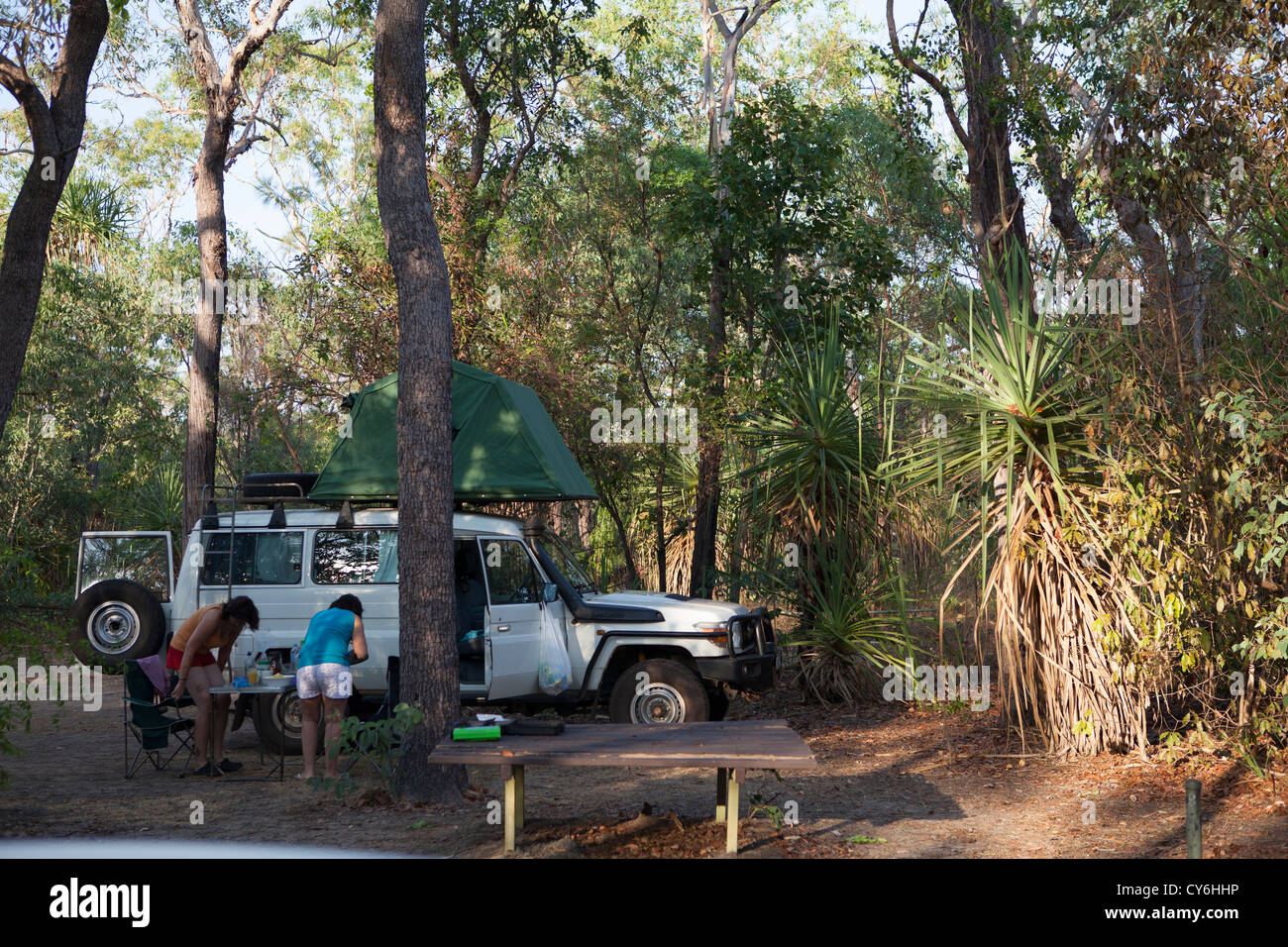 Outback Australia camping in a Toyota land cruiser four wheel drive