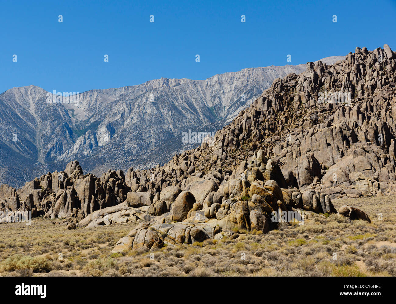Movie Drive, Alabama Hills, Lone Pine, in Owens Valley of Western Sierras on Route 395. Stock Photo