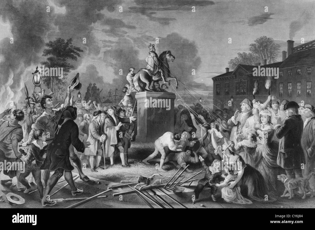 Pulling down the statue of III by the "Sons of Freedom," at the