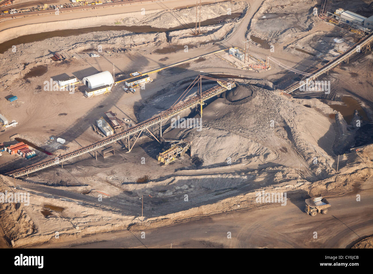 Tar sands deposits being mined north of Fort McMurray, Alberta, Canada