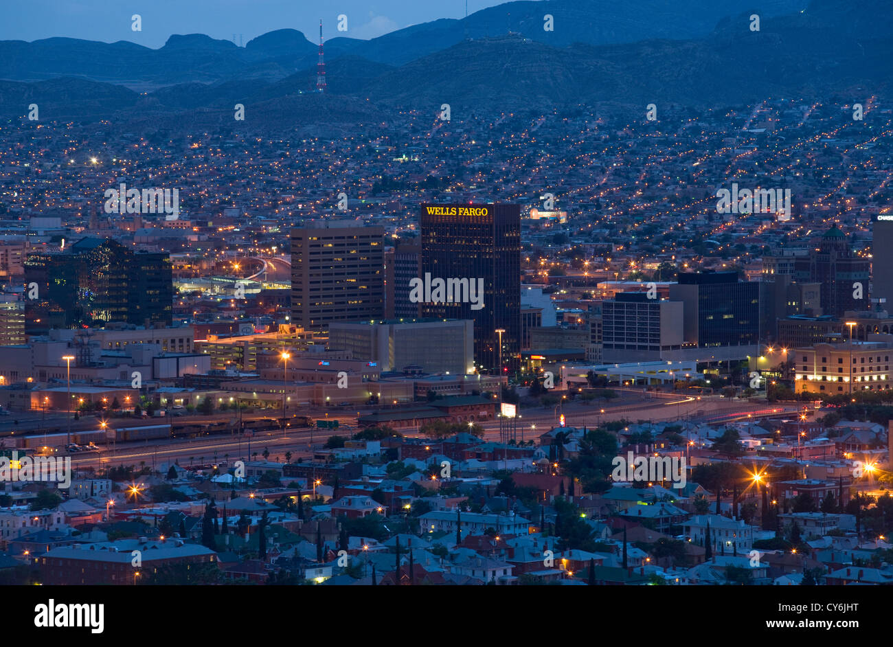 OVERLOOK DOWNTOWN SKYLINE EL PASO TEXAS USA Stock Photo Alamy