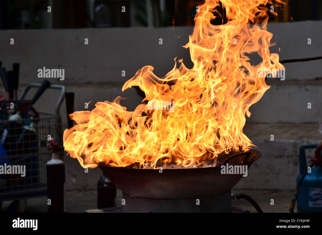 fire burning fiercely and hot Stock Photo