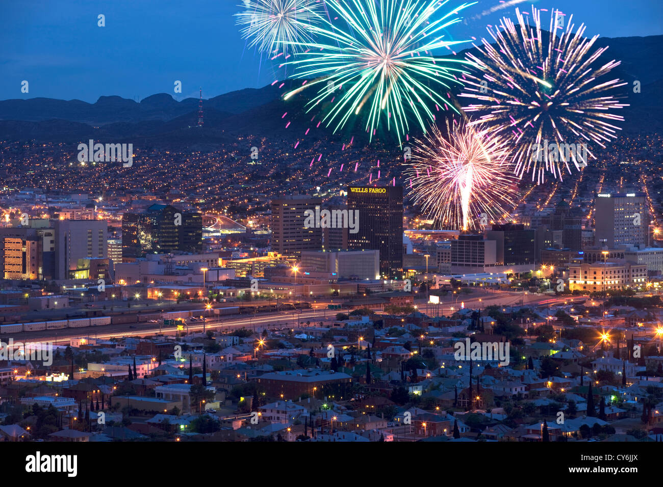 OVERLOOK DOWNTOWN SKYLINE EL PASO TEXAS USA Stock Photo Alamy