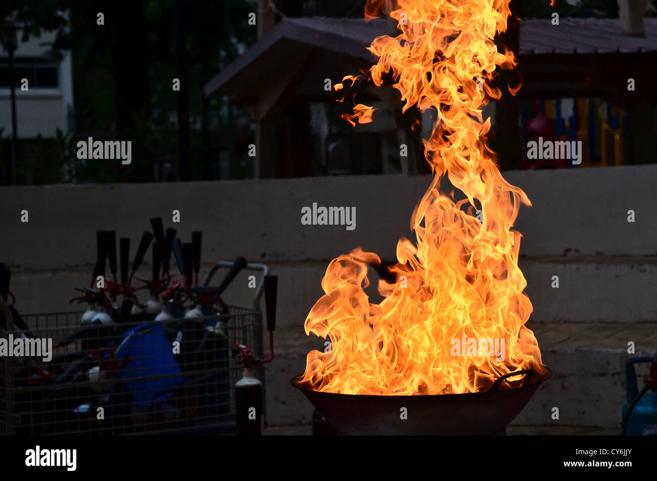 fire burning fiercely and hot Stock Photo