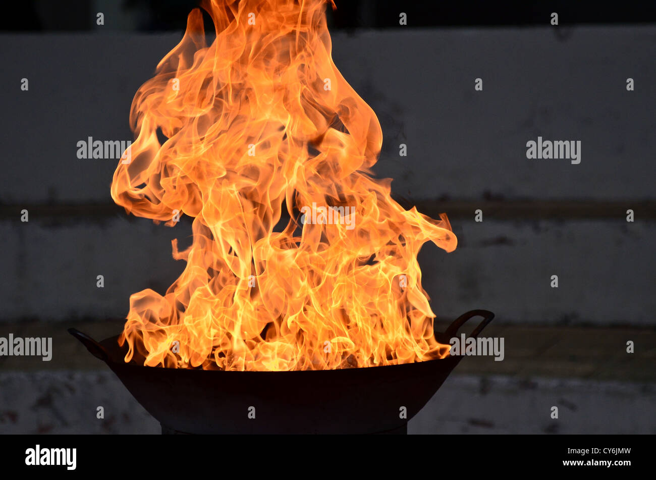 fire burning fiercely and hot Stock Photo