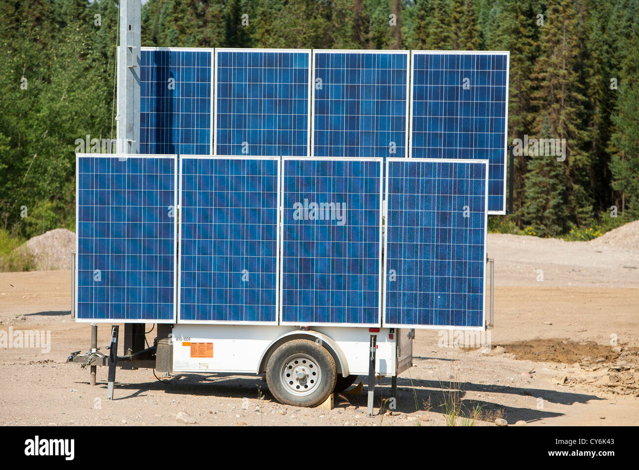 Solar lighting at a tar sands mine. Stock Photo