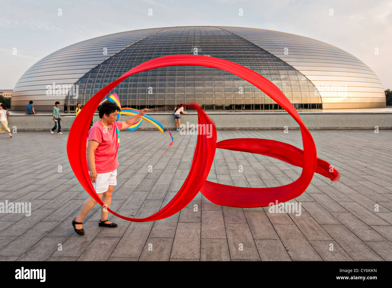 Women practice ribbon dancing at the National Centre for Performing ...