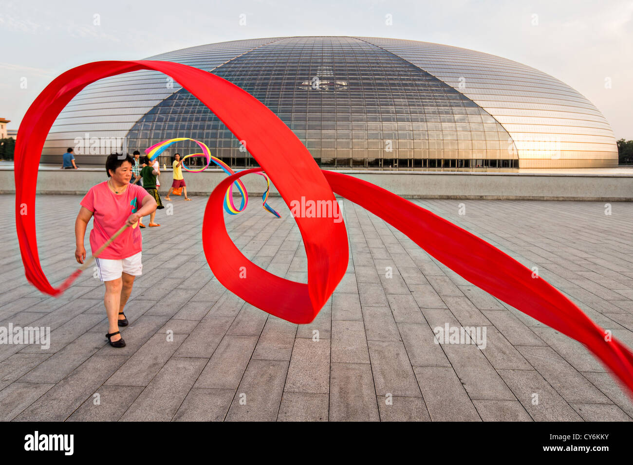 Women practice ribbon dancing at the National Centre for Performing ...