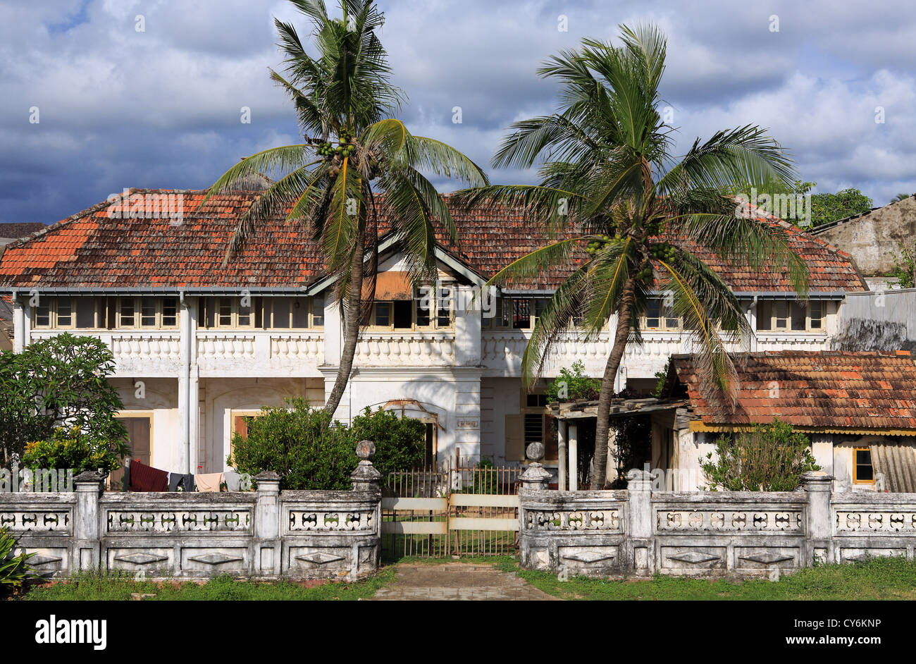 Old colonial heritage building inside historic Galle Fort, Sri Lanka Stock Photo