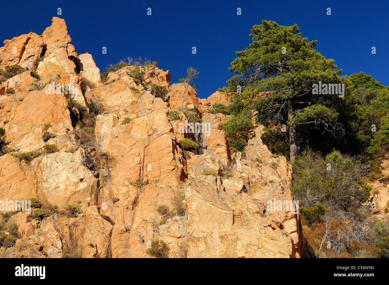 calanche de Piana Corse du sud Deux Sevi France 2a Stock Photo