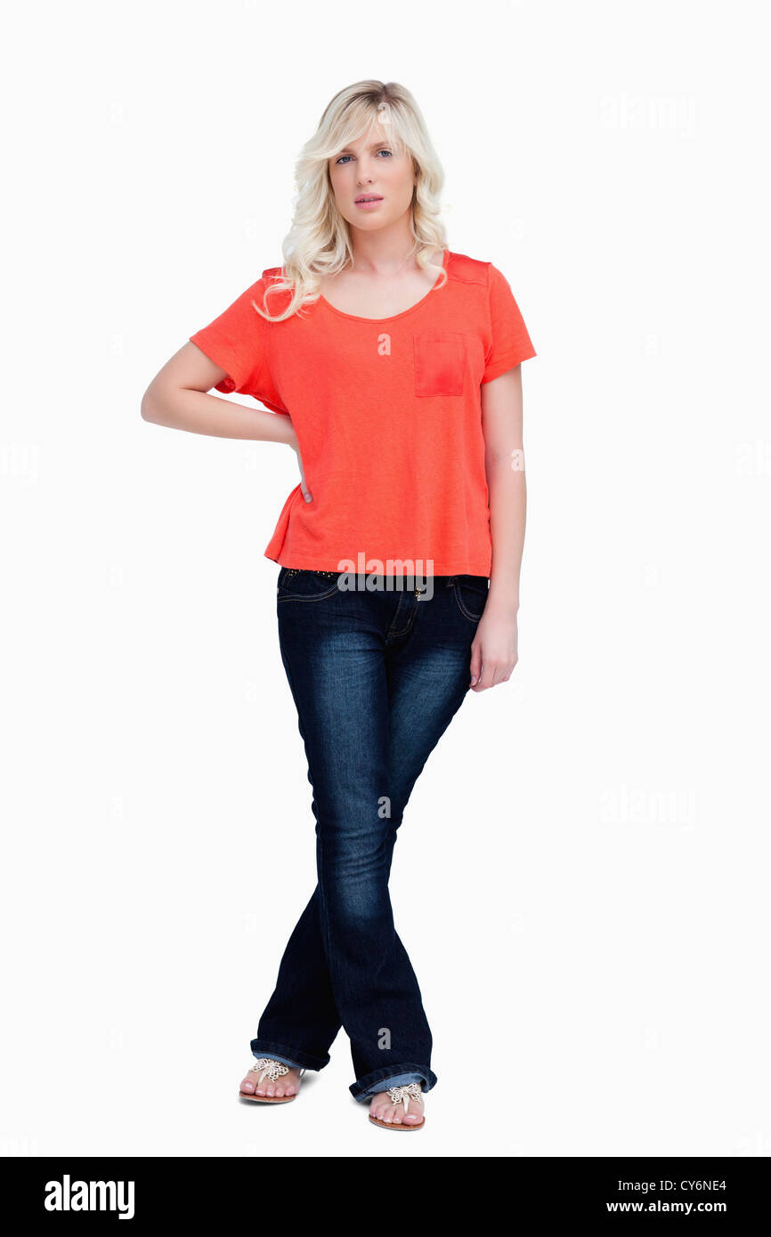 Girl crossed arms and legs hi-res stock photography and images - Alamy