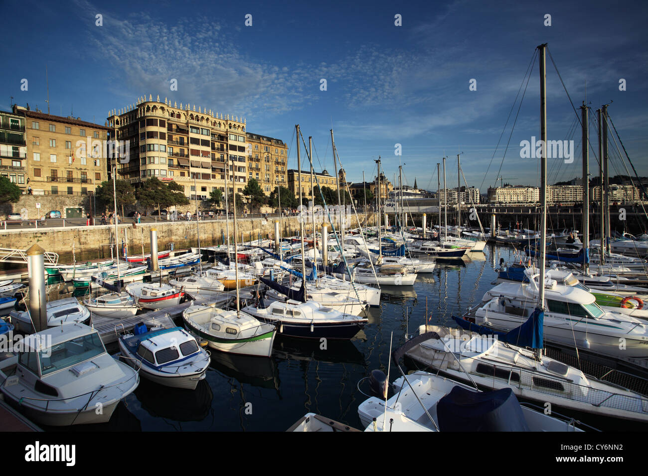 The port of San Sebastian, in the Basque Country Stock Photo