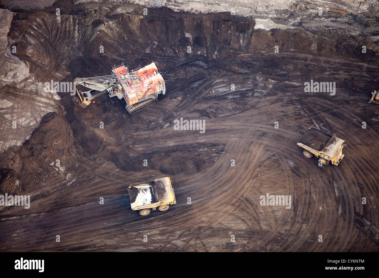 Tar sands deposits being mined north of Fort McMurray, Alberta, Canada