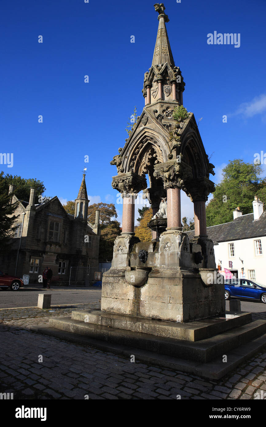 Dunkeld Perhshire - Atholl Memorial Fountain sited at the Cross or town Square Stock Photo