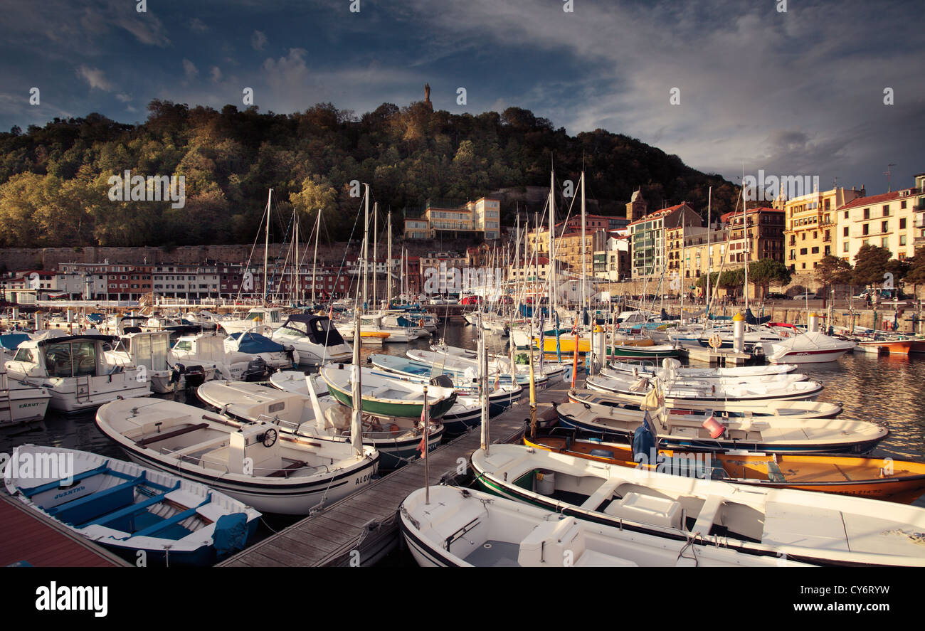 The port of San Sebastian, in the Basque Country Stock Photo