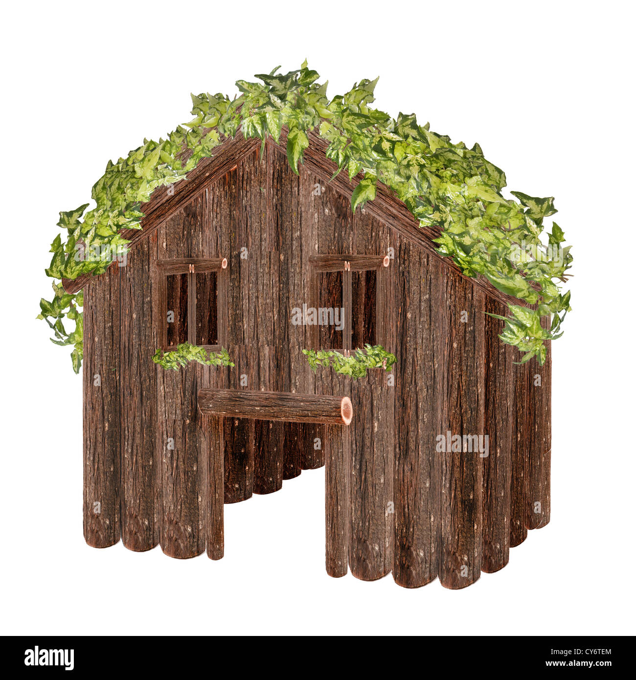 wood house isolated on white background Stock Photo - Alamy