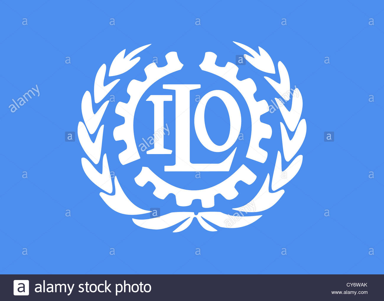 ILO - International Labour Organization logo symbol flag Stock Photo ...