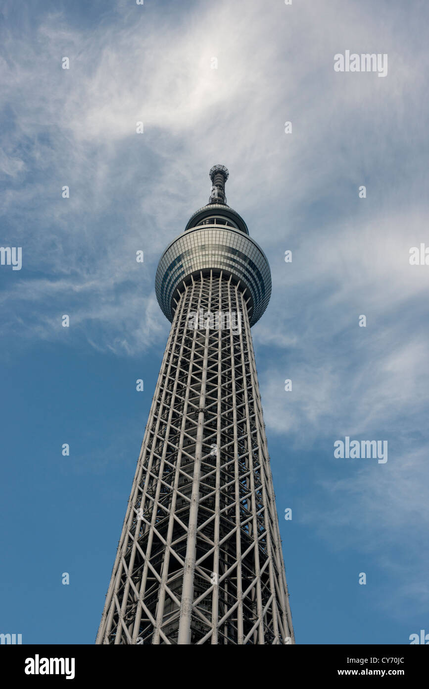 Tokyo Skytree at 634m, is the tallest free-standing broadcasting tower in the world. Sumida Tokyo Japan Stock Photo