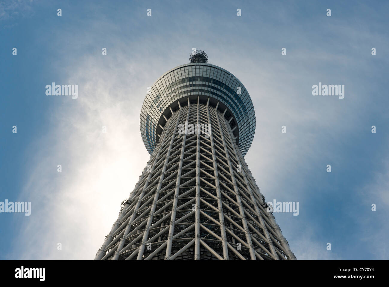 Tokyo Skytree at 634m, is the tallest free-standing broadcasting tower in the world. Sumida Tokyo Japan Stock Photo