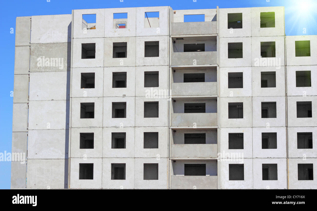 housing construction against a blue sky Stock Photo - Alamy