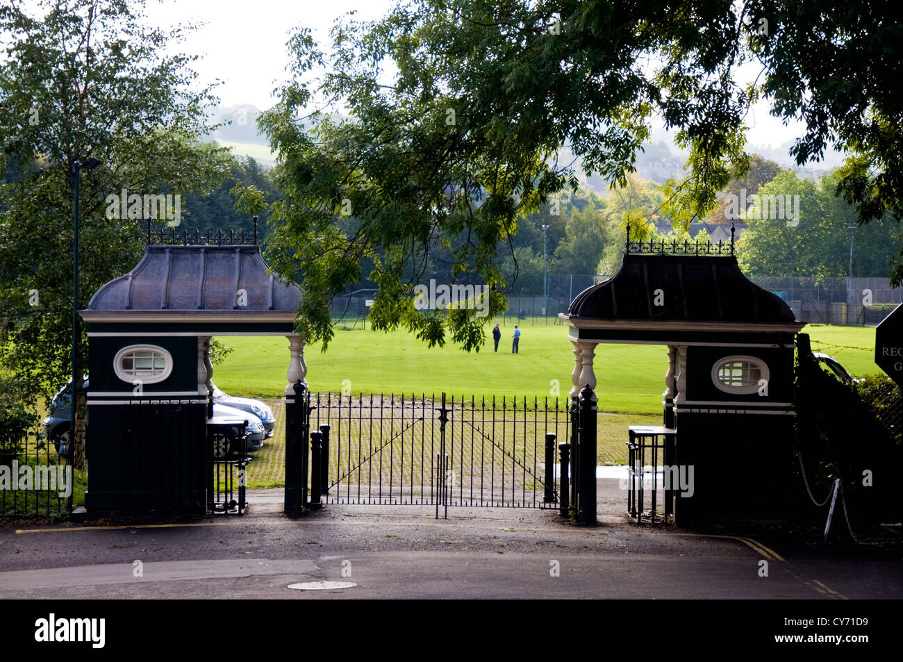 Old turnstiles at The Recreation Ground in Bath city Stock Photo Alamy