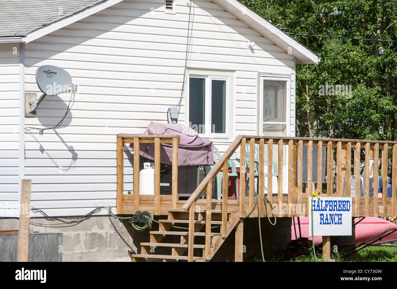 A house with a strange name in Fort Chipewyan which stands on Lake