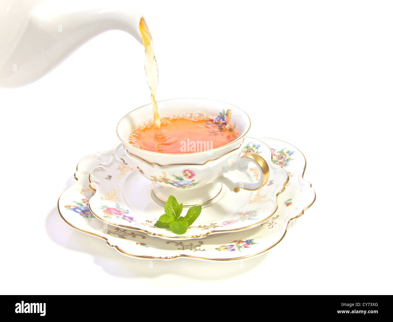 Porcelain cup of tea Stock Photo