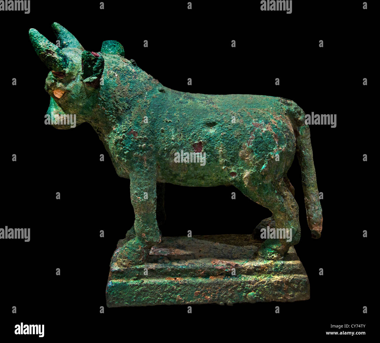 Figure of a bull mid 1st millennium B.C. Southwestern Arabia Bronze 22 cm Stock Photo
