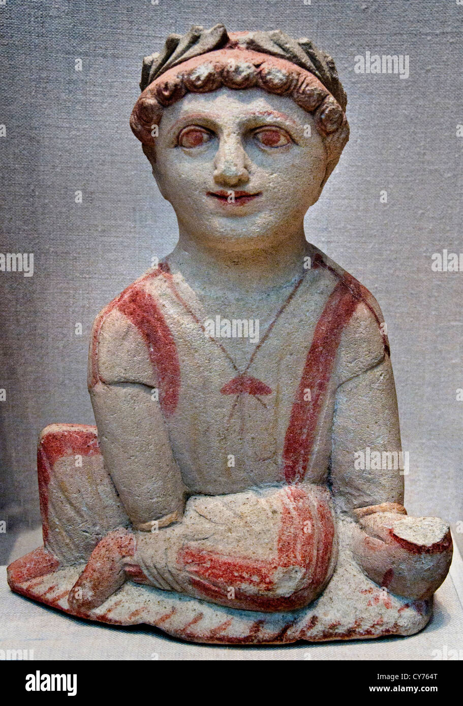 Limestone temple boy Classical 4th century B.C. Cypriot Limestone