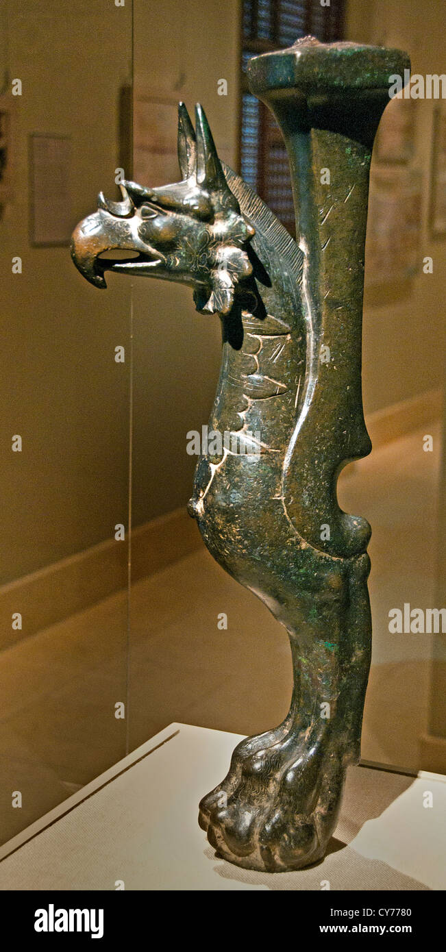 Throne Leg in the Shape of a Griffin 7th–8th century  Iran Bronze cast around a ceramic core and chased 57.0 cm Stock Photo